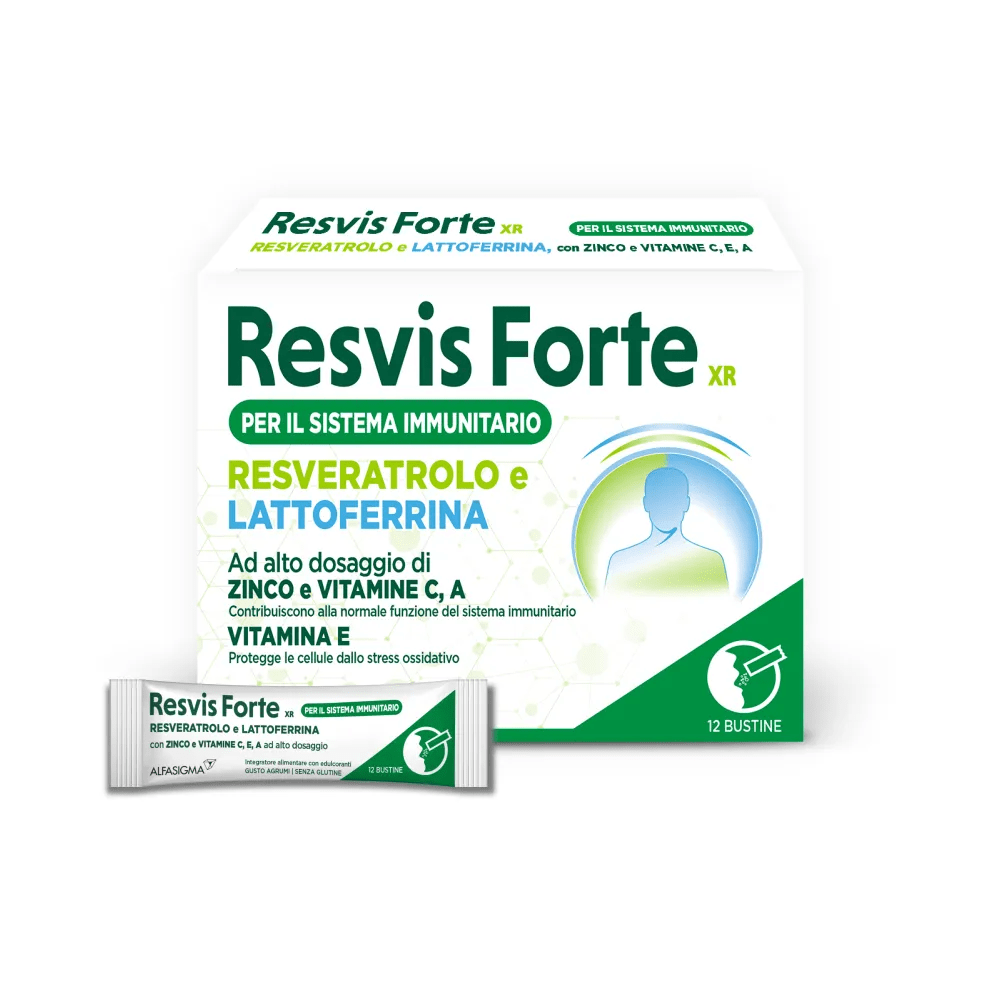 Resvis Forte XR Alfasigma Integratore Antiossidante e Difese Immunitarie 12 Bustine