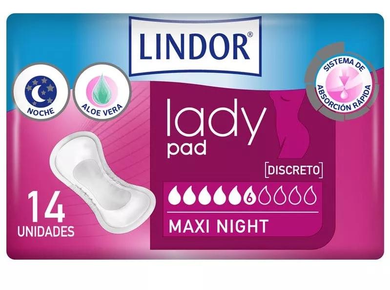 Lindor Lady Compressas Pad Maxi Night 14Uds