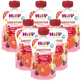 Hipp Smoothie Fresa con Manzana y Plátano BIO +12m 6x120 ml