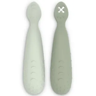 Suavinex Colour Essence Silicone Learning Spoons Green +6m 2 units