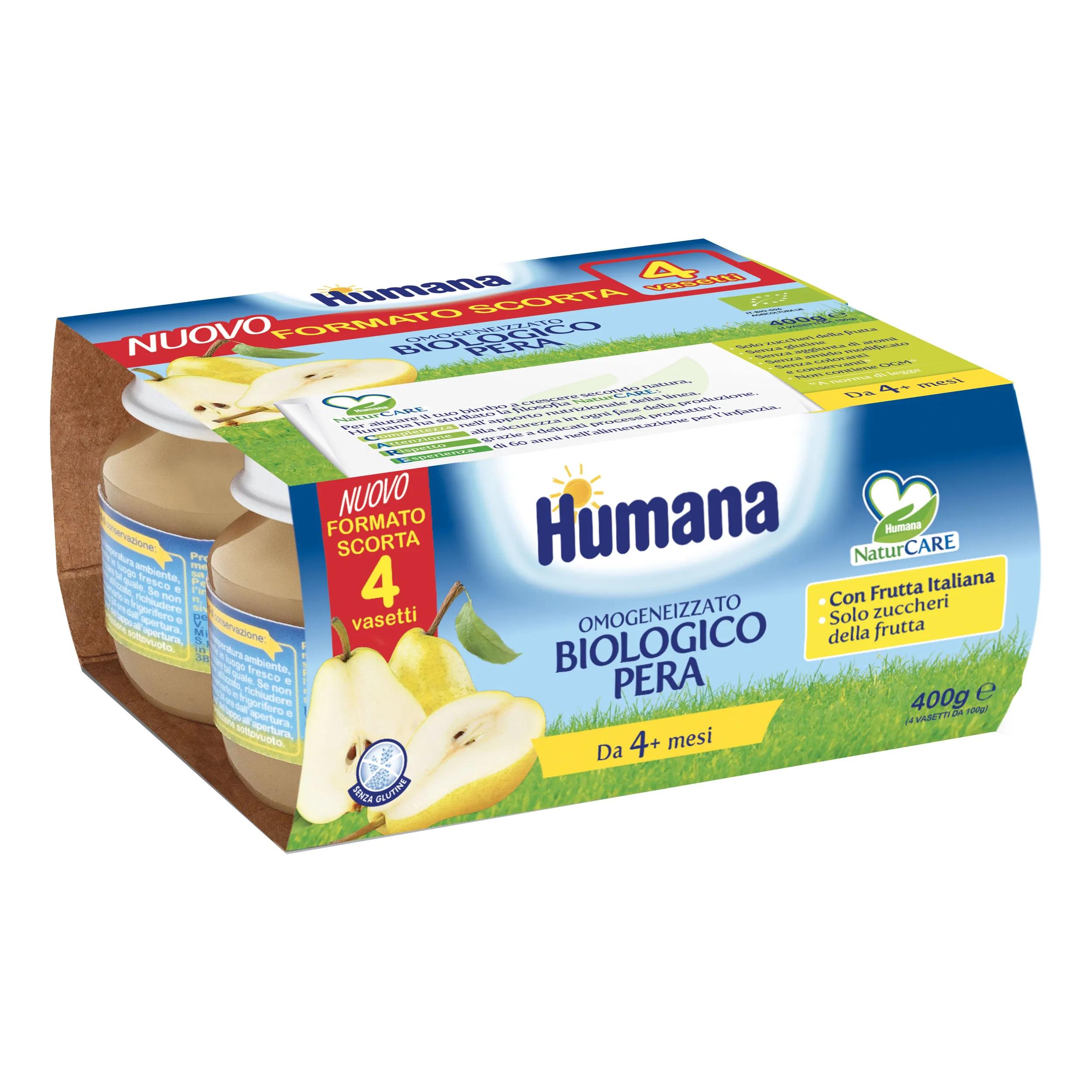 Humana Omogeneizzato Biologico Pera 4x100 g