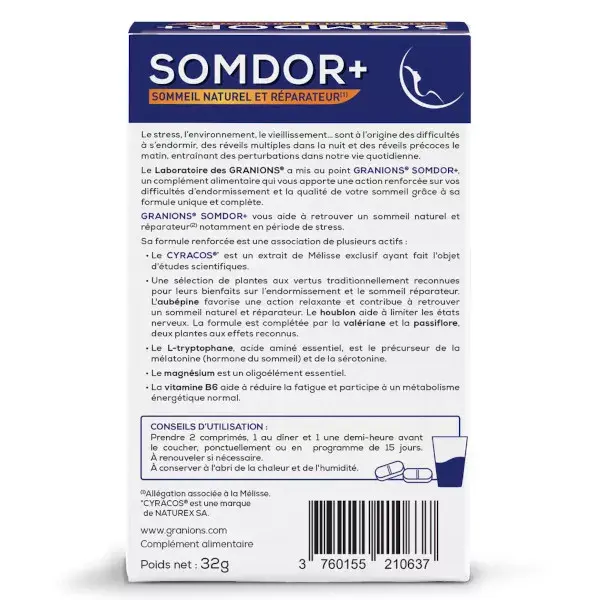 Granions Somdor + box of 30 tablets