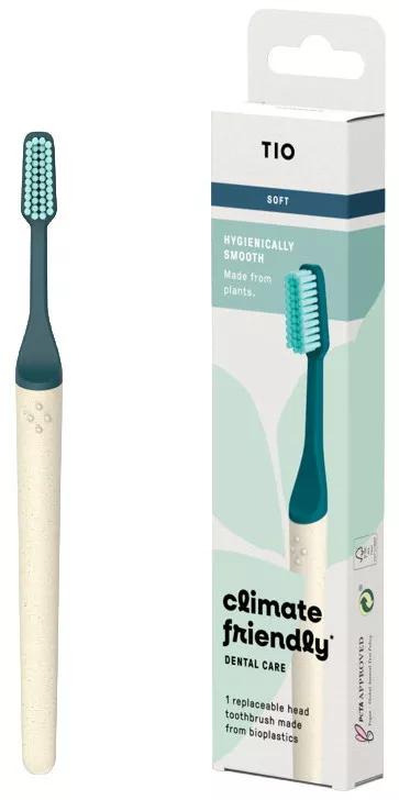 TIO Brosse à Dents en Bioplastique Tête Amovible Souple