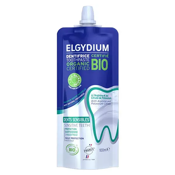 Elgydium Sensitive Dentifrice Dents Sensibles Bio 100ml