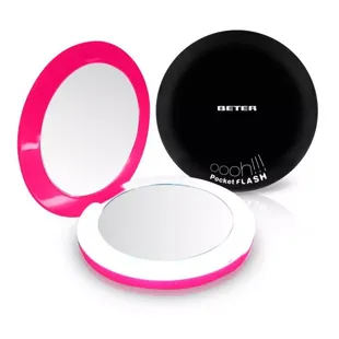 Melhor Espelho Oooh! Flash de Bolso com Luz e Ampliação x10 Preto