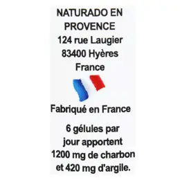 Naturado Charbon Argile Verte 120 gélules