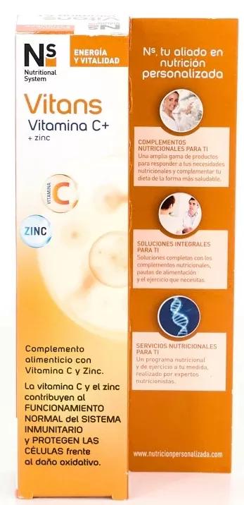 NS Vitans Vitamine C+Zinc Saveur Citron 20 Comprimés Effervescents