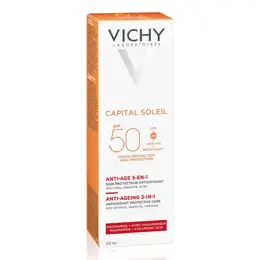 Vichy Capital Soleil Crème Solaire Visage Anti-Âge 3 en 1 SPF50 50ml