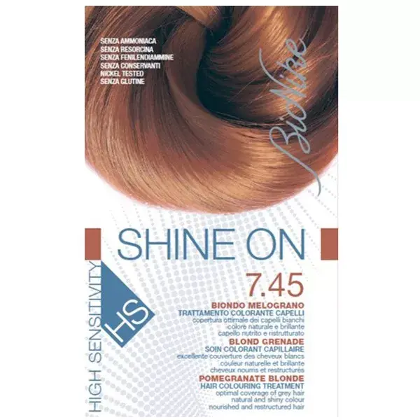 Bionike Shine On HS Coloration Cheveux Permanente Très Haute Tolérance Blond Grenade 7.45