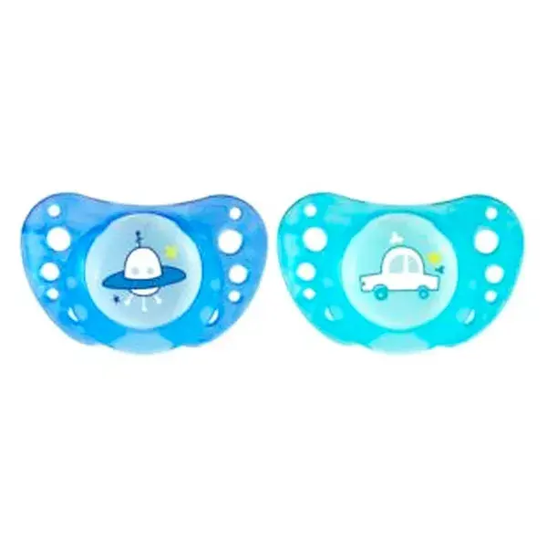Chicco Physio Forma Air Silicone Pacifier + 16m Car Saucer Set of 2 + Sterilisation Box
