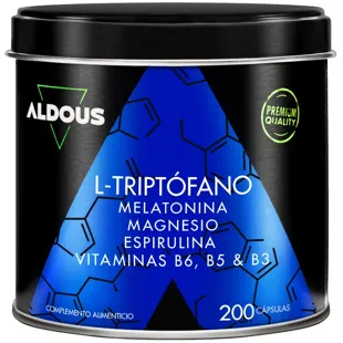 Aldous Labs L-Tryptophan with Melatonin, Magnesium, Spirulina and Vitamins 200 Capsules