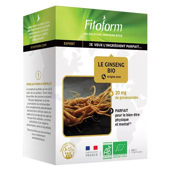 Fitoform Organic Ginseng Mental & Physical Wellbeing Tablets x 60 