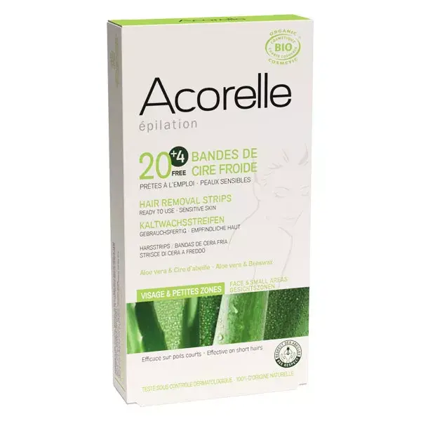 Acorelle Cold Wax Strips Organic 20 units 