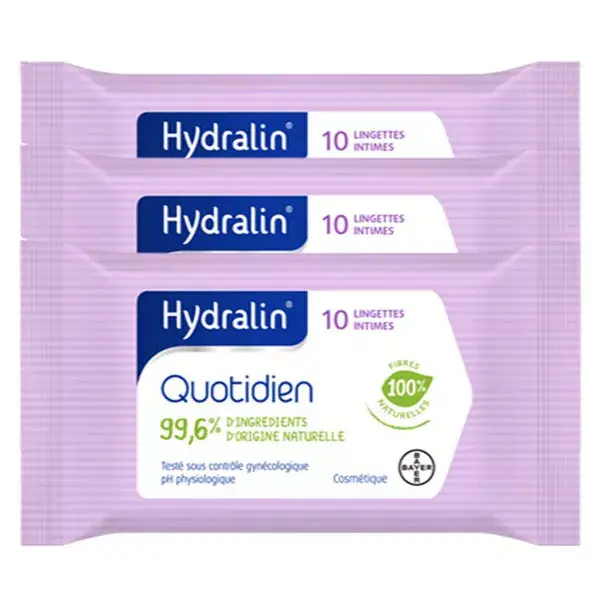 Hydralin® Quotidien Lingettes Intimes Lot de 3 