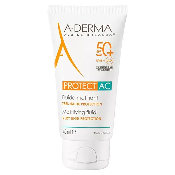 A-Derma Protect AC Fluido Opacizzante Protezione Elevata SPF50+ 40 ml