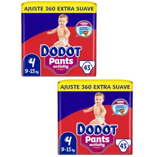 Dodot Pants Diapers Panty Activity Extra-Jumbo Pack T4 (9-15 Kg) 2x43 units