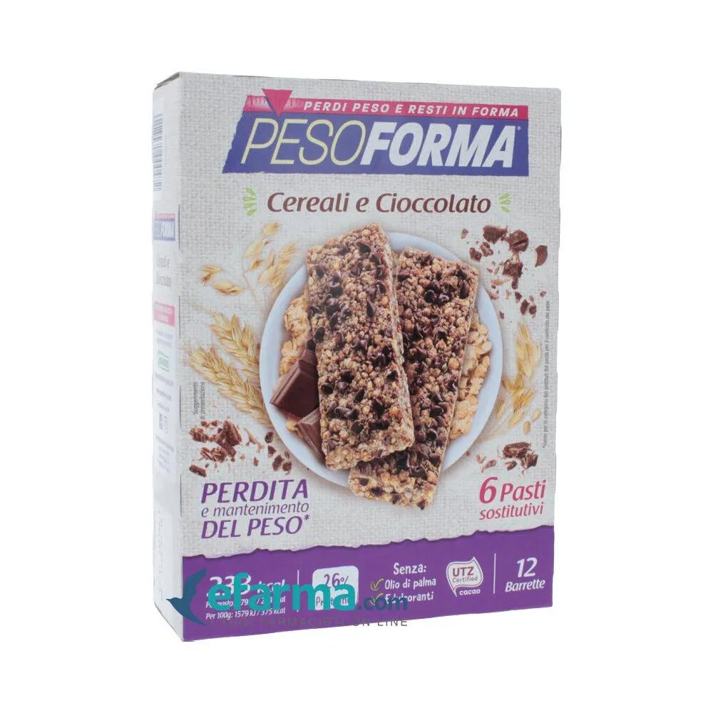 Pesoforma Pasto Sostitutivo Barrette Ai Cereali E Cioccolato 12 Pezzi