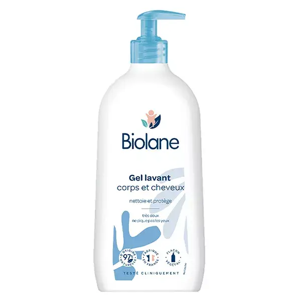 Biolane - Gel Corps & Cheveux - Peaux Sensibles - Cheveux Fins - Bébé - 350ml