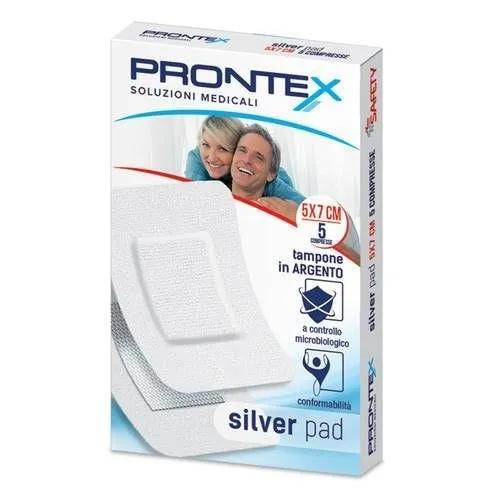 Safety Prontex Silver Pad Cerotti  Con Tampone In Argento 5x7 cm 5 Pezzi