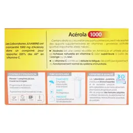 Juvamine Vitamine C Acérola 1000 30 comprimés à croquer