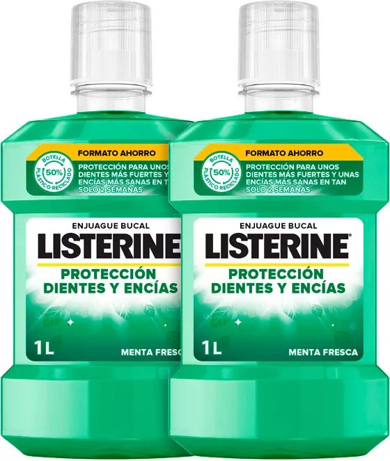 Listerine Proteção  Dentes e Gengivas Elixir bocal Menta Fresca 2x1 Litro