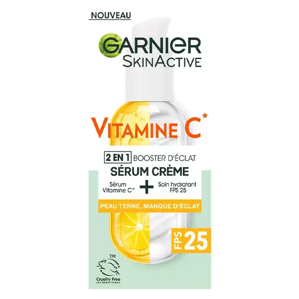 Garnier SkinActive Sérum Crème Booster d'Éclat Vitamine C SPF25 50ml