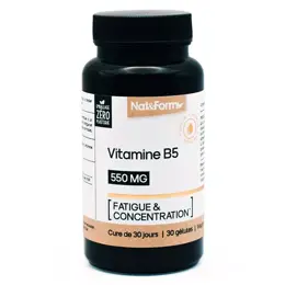 Nat & Form Vitamine B5 fatigue et concentration 30 gélules