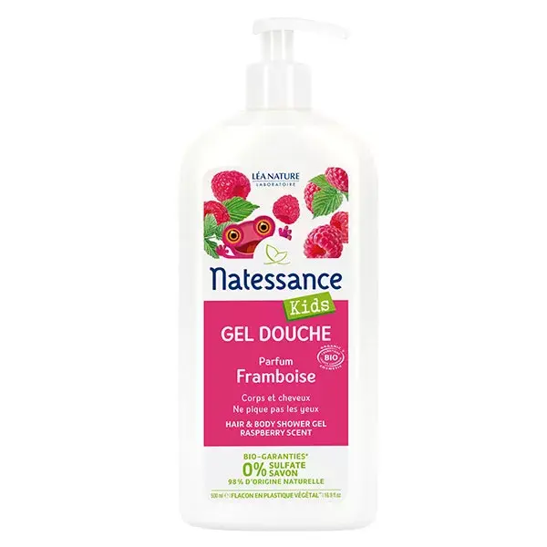 Natessance Kids organic shampoo shower raspberry 500 ml