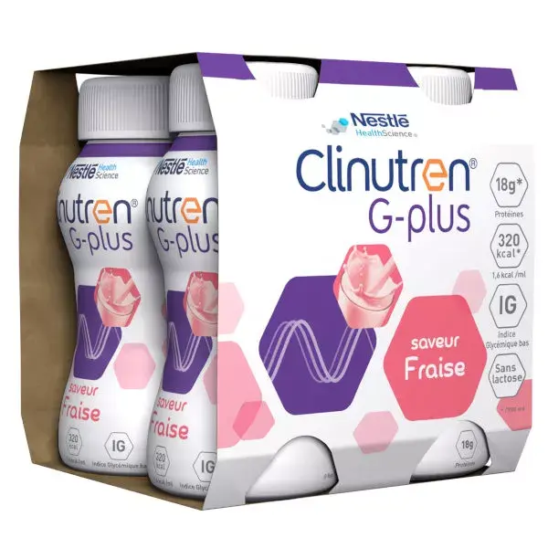 Nestlé Clinutren G Plus Strawberry Flavoured Protein Drink 4 x 200ml 