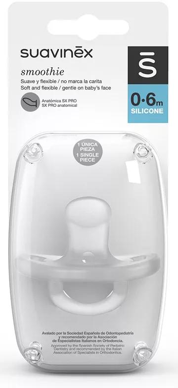 Suavinex Anatomische All-Silicone Fopspeen 0-6m Transparant