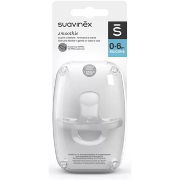 Suavinex - Chupete para dormir todo silicona para bebés 0/6 meses. con  tetina anatómica de silicona. suave y flexible, ideal para dormir. color  Azul : : Bebé