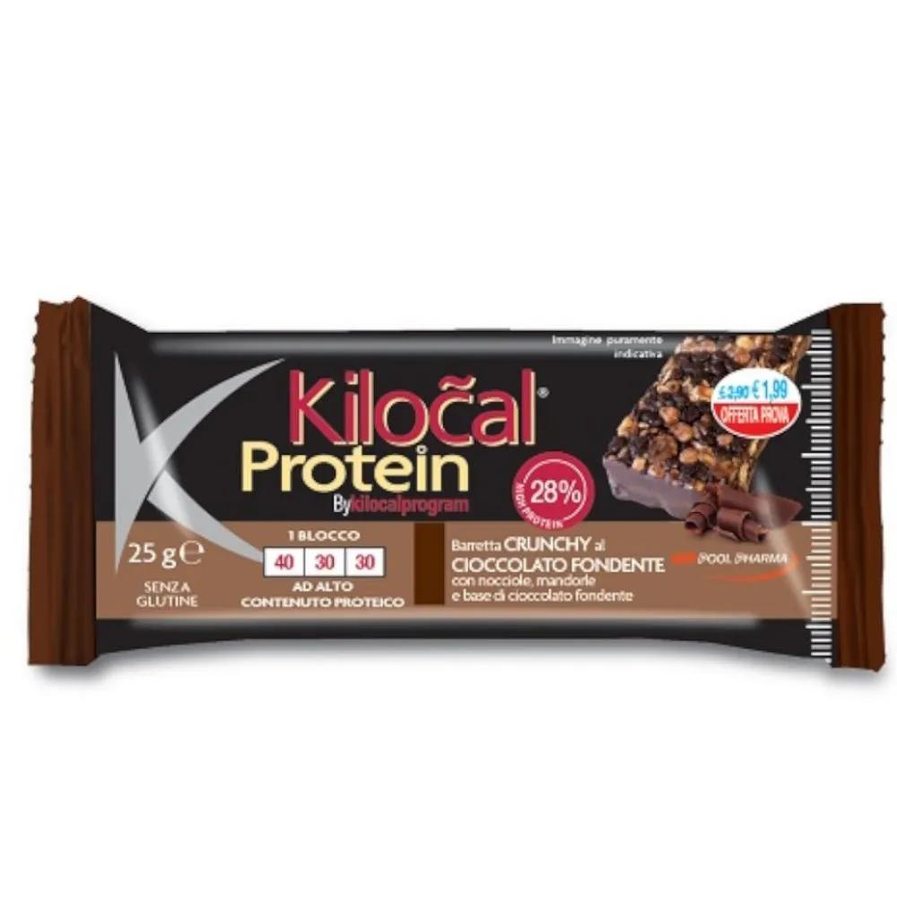 Kilocal Protein Barretta Crunchy Gusto Cioccolato Fondente 25 gr