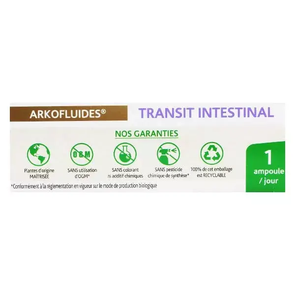 Arkofluides Transit Intestinal 20 blisters x 15ml