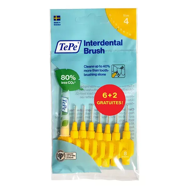 TePe Sachet 6+2 gratis Iso 4 scovolini Interdentali Giallo 0.7mm