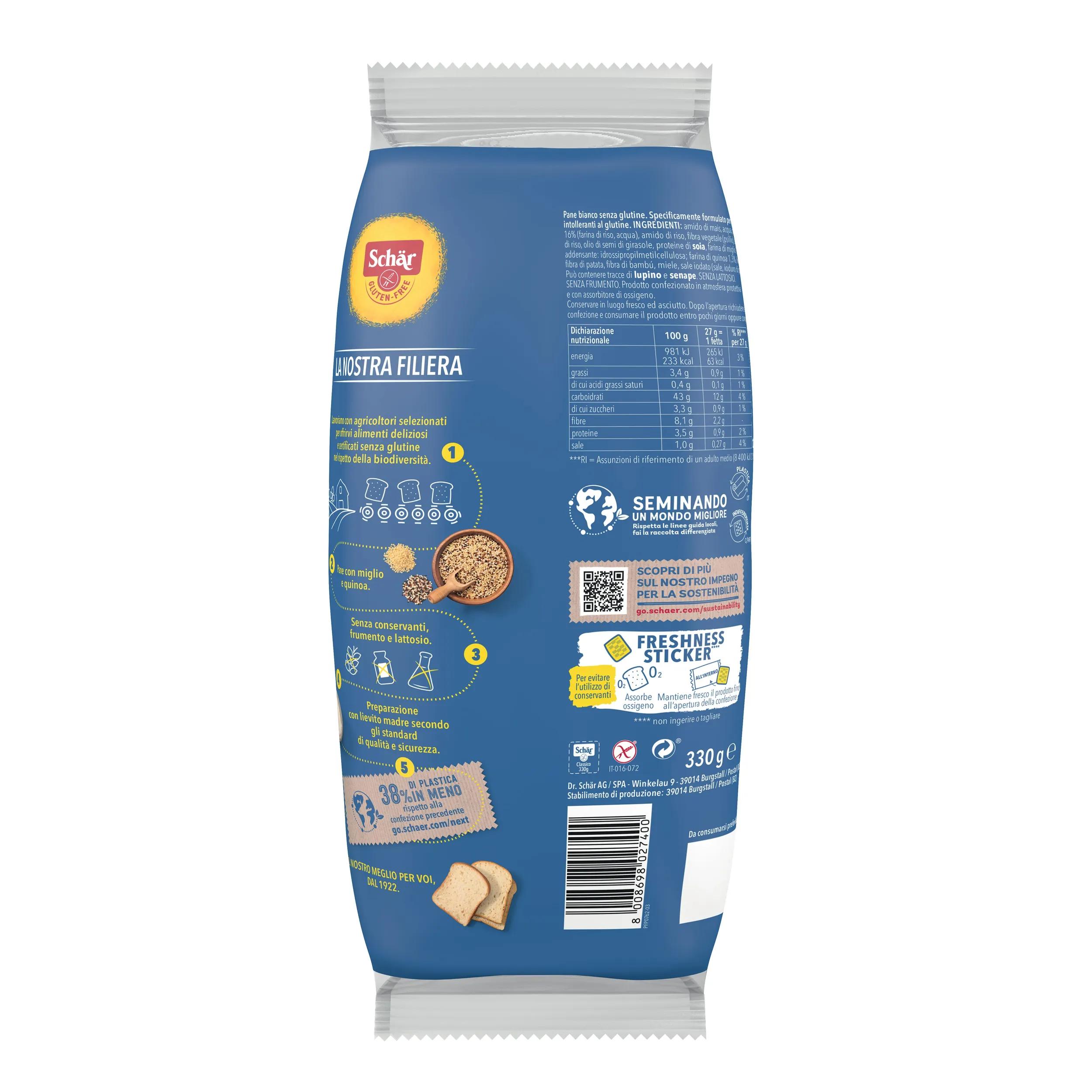 Schar Classico del Mastro Panettiere Pane Bianco Senza Glutine 330 g