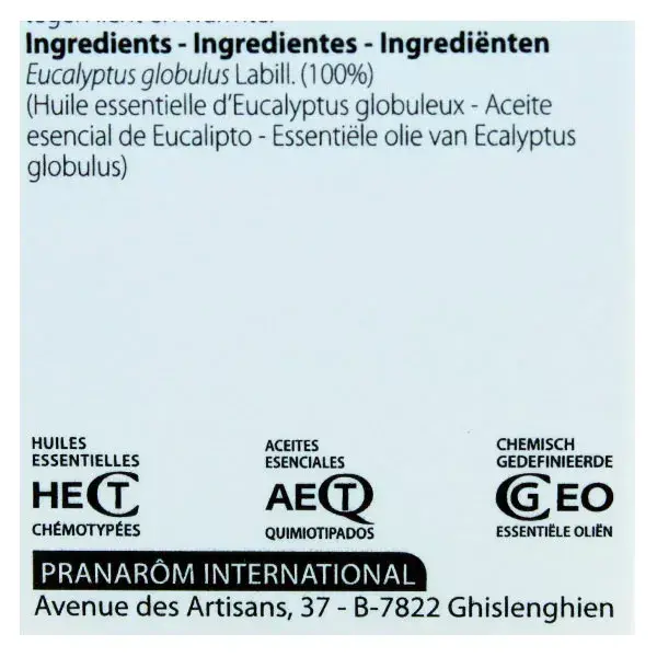 Aceite de eucalipto esencial Pranarm globosa 10ml