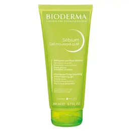 Bioderma Sébium Gel Moussant Actif Nettoyant Purifiant Peaux Grasses 200ml