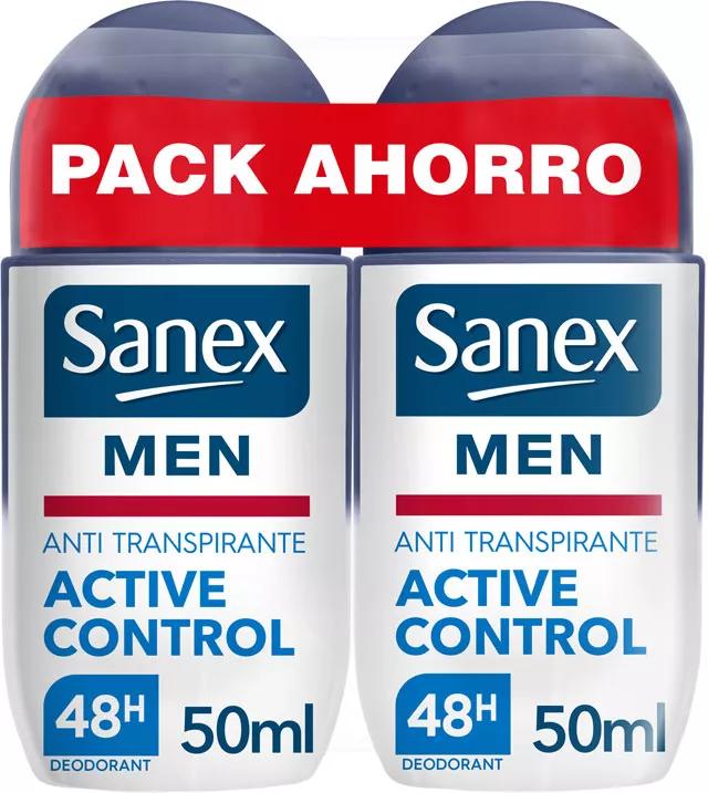 Sanex Men Active Control Déodorant Roll-On 2x50 ml