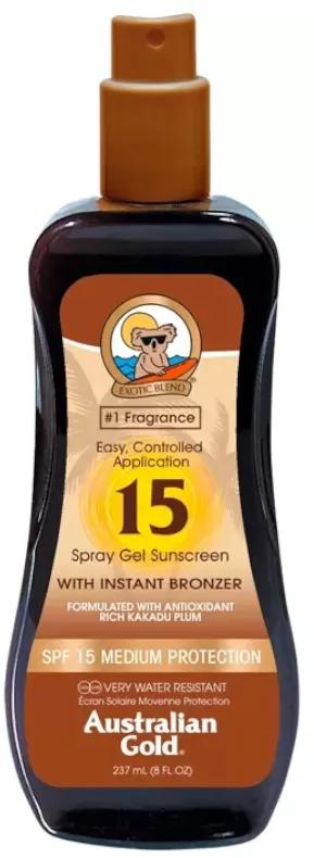 Australian Gold Sun Gel Spray SPF15 avec Bronzeur 237 ml