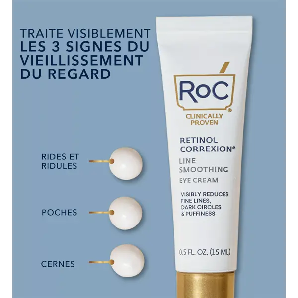 Roc Rétinol Correxion Soin Lissant Crème Yeux 15ml