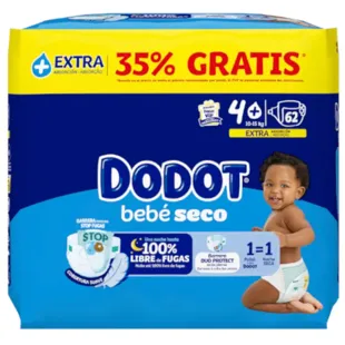 Dodot Baby Dry Diaper Pack Extra Absorbent T4 + 66Uds
