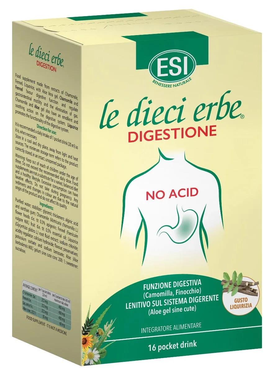 ESI Le Dieci Erbe Digestione No Acid Gusto Liquirizia 16 Stick