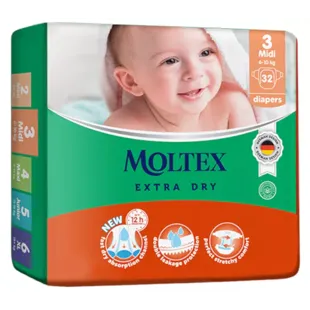 Moltex Extra Dry Midi T3 Diapers (6-10 Kg) 32 units