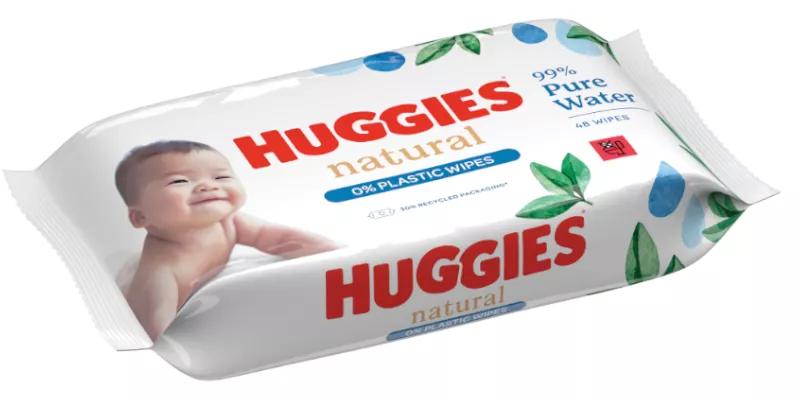 Huggies natürliche, biologisch abbaubare Tücher, 48 Einheiten