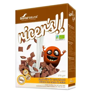 Soria Pastilhas de Arroz Integral Natural com Creme de Cacau 375 gr