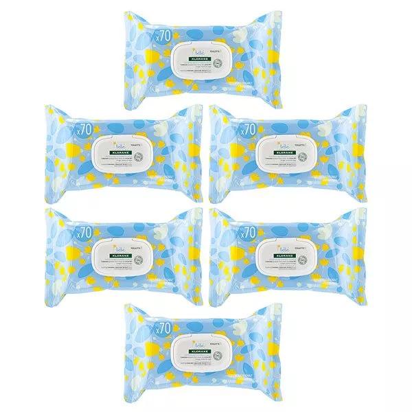 Klorane Bébé Calendula Lingette Nettoyante Douce Lot de 6 x 70 unités