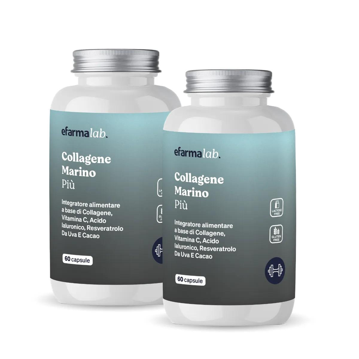 efarmalab Collagene Marino Più Integratore di Collagene Offerta BIPACCO 2X60 Capsule