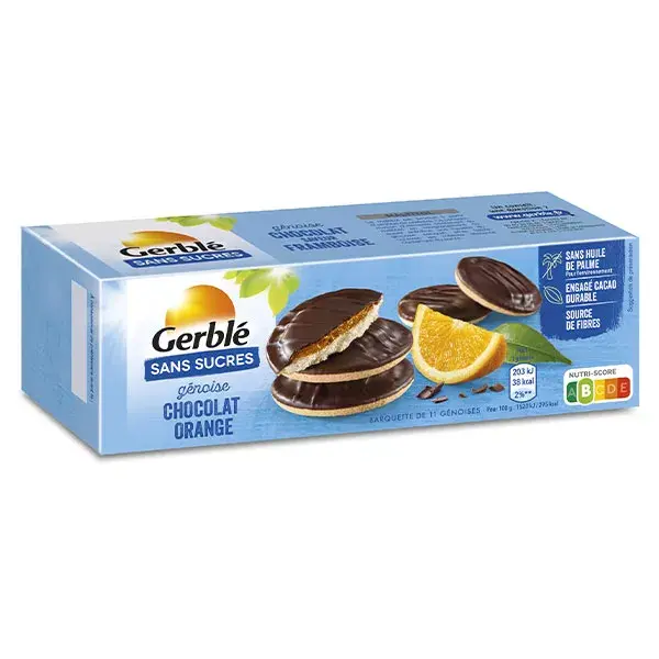 Gerblé Sugar Free Chocolate Orange Sponge Biscuits 140g