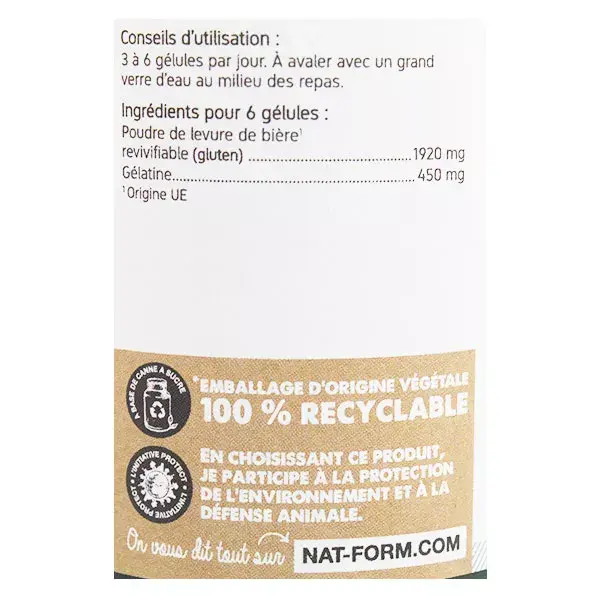 NAT & Form naturally yeast of beer Revivifiable 200 capsules