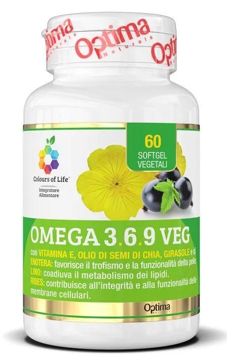 Optima Naturals Colours of Life Omega 3.6.9 Veg Integratore 60 Softgel